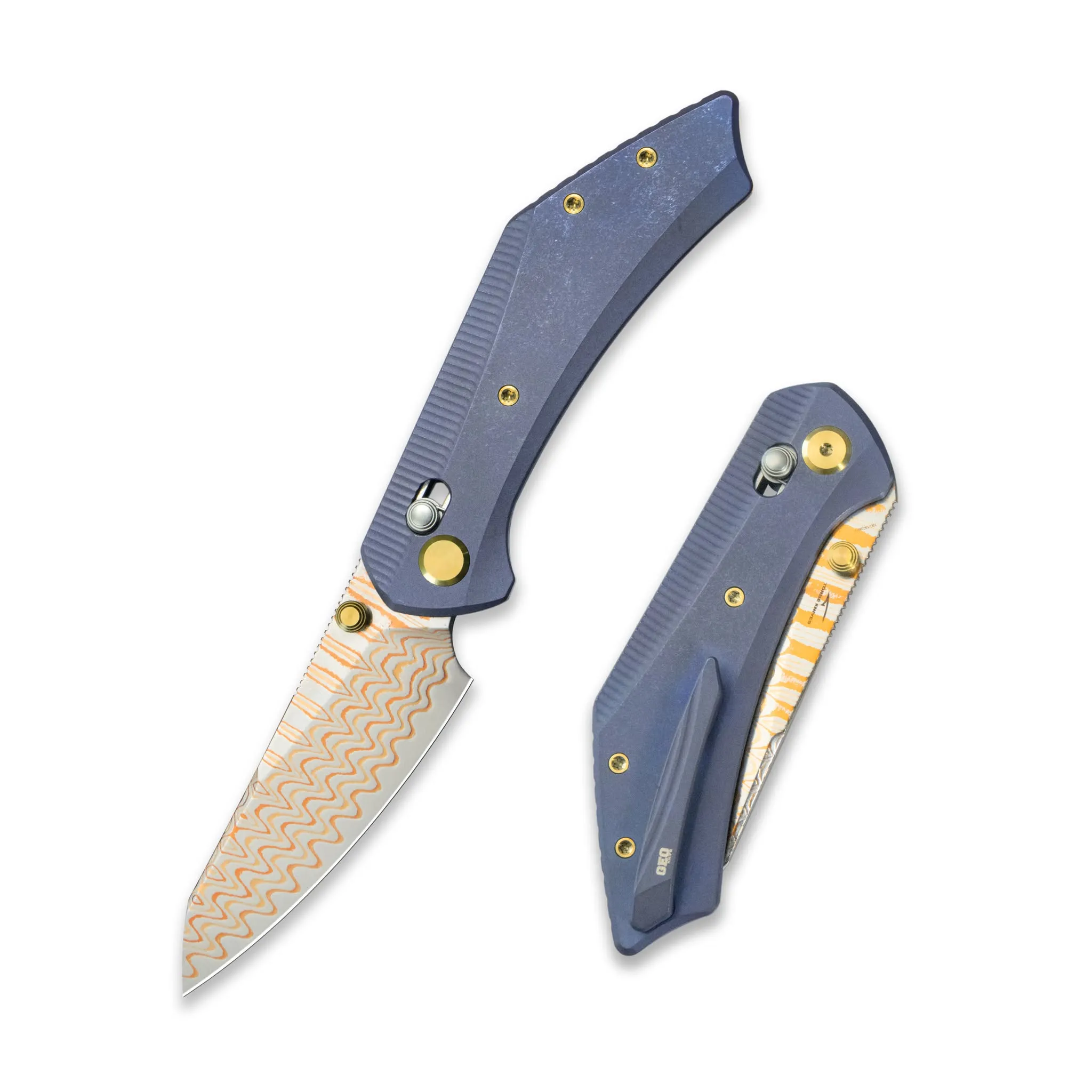 Dụng cụ GEO Divid Damascus Steel & Copper Blade